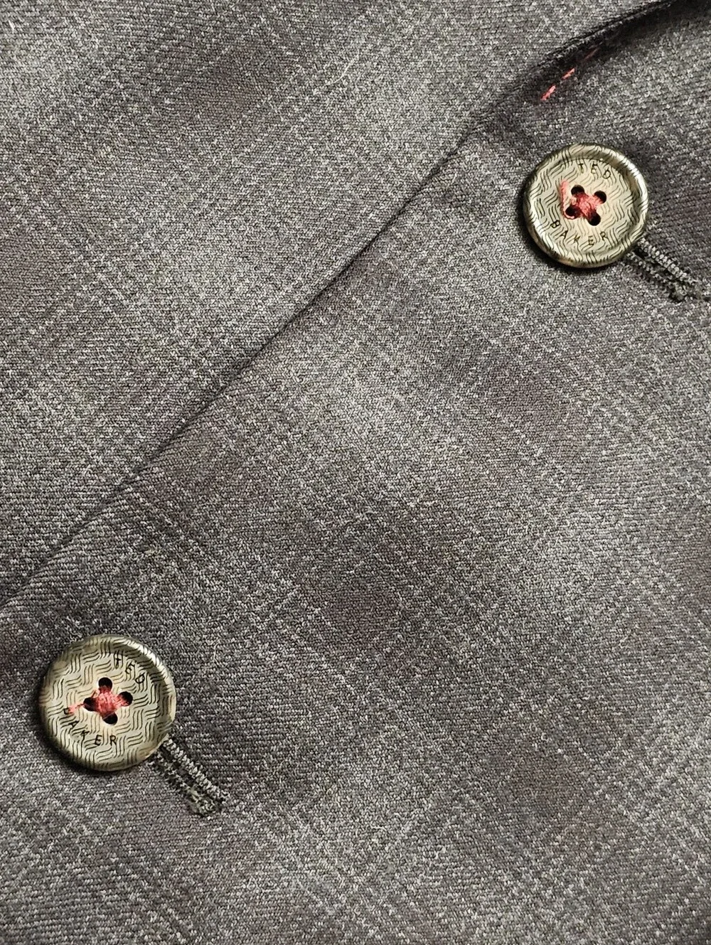 Ted Baker Men's Blazer Sport Coat Size 4 Measures 40R Gray Plaid 100% Wool